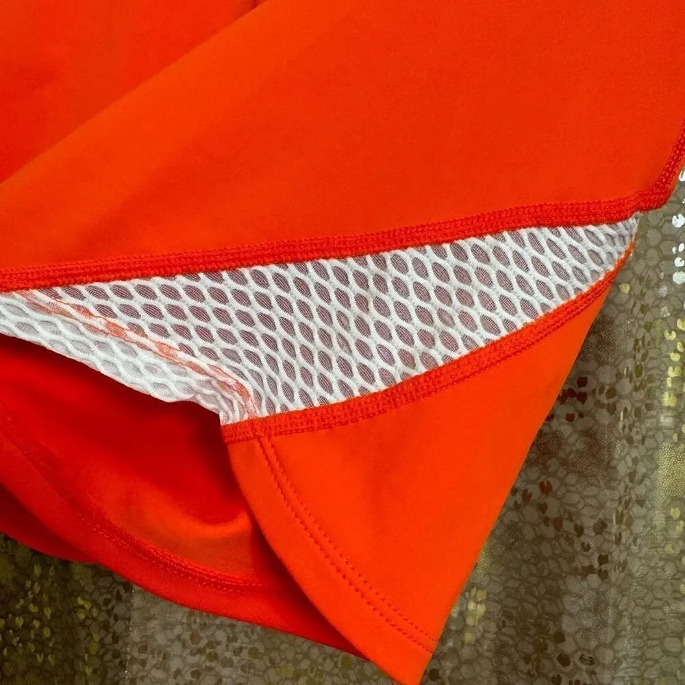 Free People Movement Space Race Orange Bike Shorts Medium NWOT